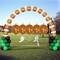 123PCS Football Balloon Arch Garland Kit, Green, Black, White and Brown Balloons with Rugby Print for Superbowl Balloon Arch, 1st Down Football Birthday, Sports Theme Party Decorations